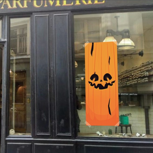 Affiche roll up Halloween citrouille