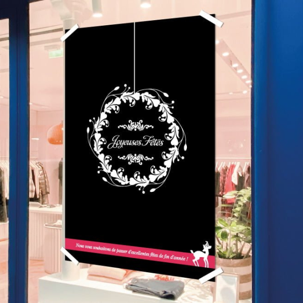Affiche Bonnes fêtes pour magasins