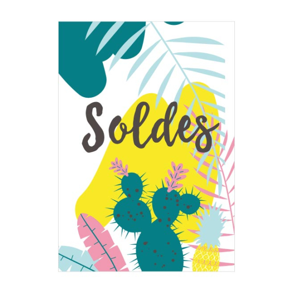 Affiche soldes tropiques Af019