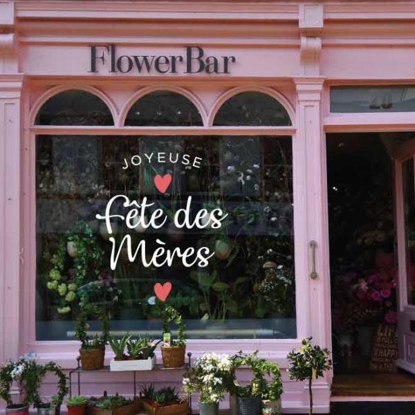 stickers vitrine joyeuse fête des mères