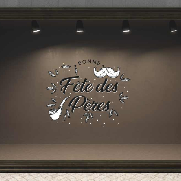 stickers vitrine fête des pères