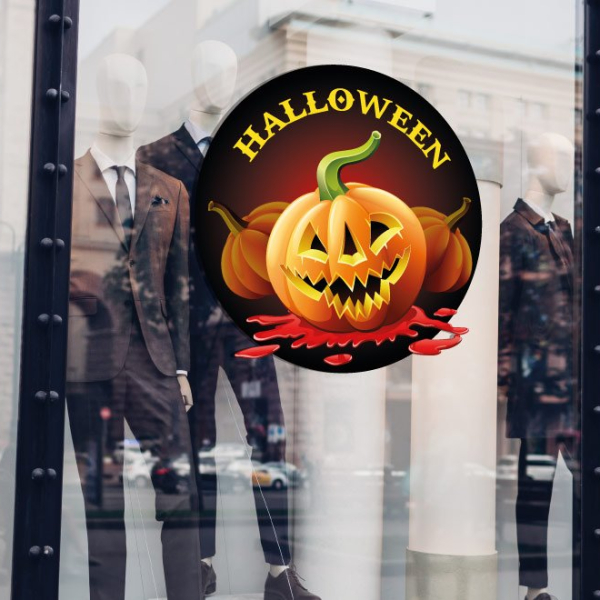 Sticker Halloween citrouille sang
