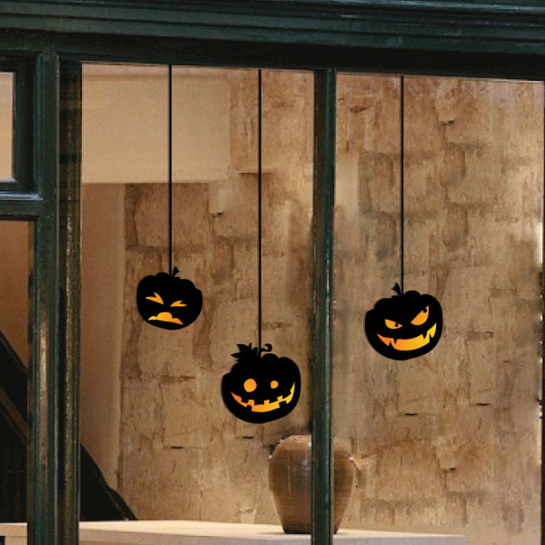 stickers halloween citrouilles suspendues