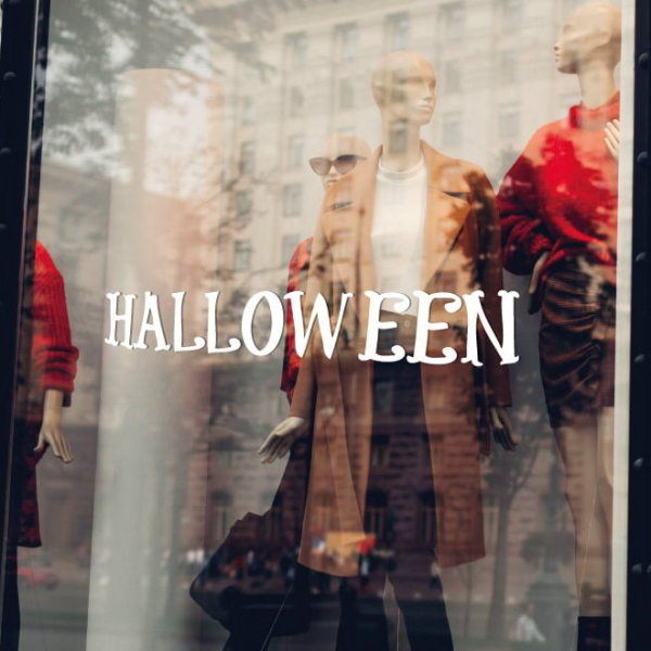 Déco de vitrine Halloween style Tim Burton