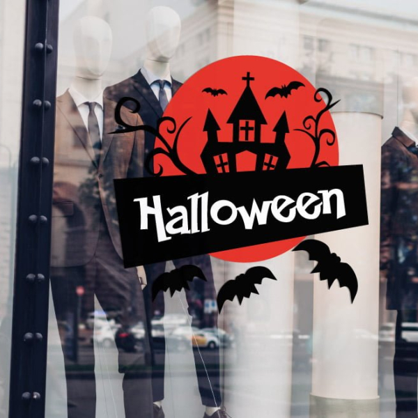 Sticker maison hantée halloween