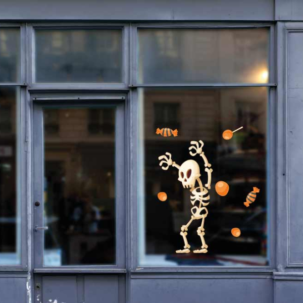 Stickers halloween squelette et bonbons