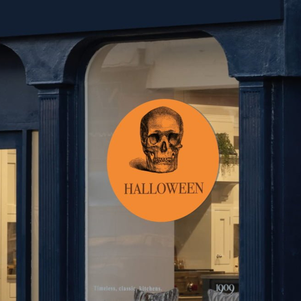 sticker halloween tête de mort