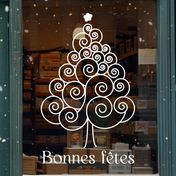 Décoration adhésive sapin de noël