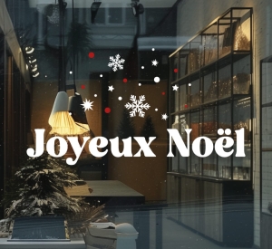 vitrine Lettrage adhésif Joyeux Noël
