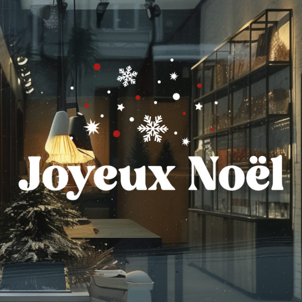 vitrine Lettrage adhésif Joyeux Noël