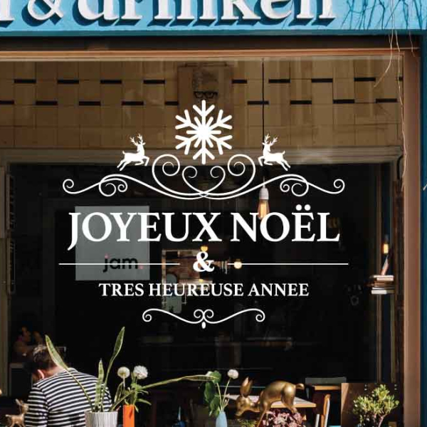 sticker vitrine noel
