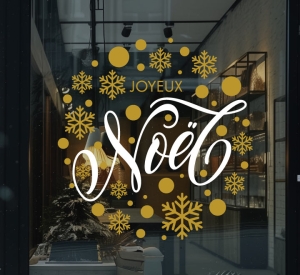 décoration de vitrine de Noël