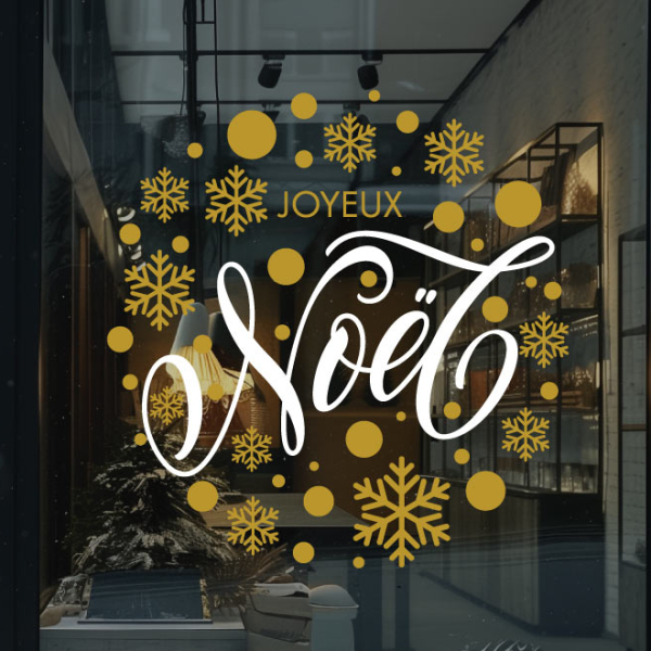 décoration de vitrine de Noël