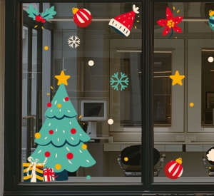 Stickers Planche de Noël vitrine