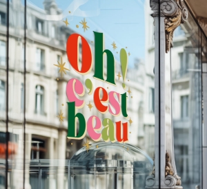 Sticker vitrine Noël Oh C'est Beau !