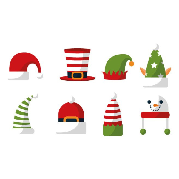 stickers chapeaux lutins de Noël