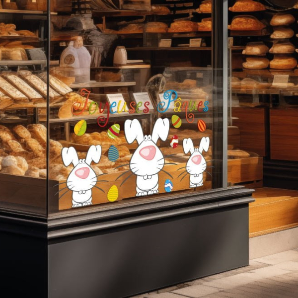 Stickers Pâques lapins rigolos