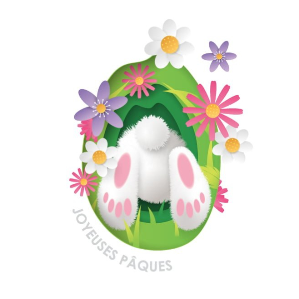 Déco vitrine pâques lapin