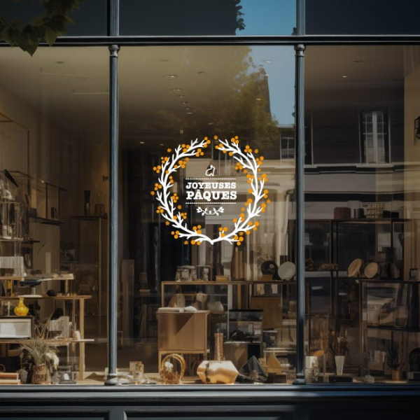 Sticker Déco de vitrine pâquess
