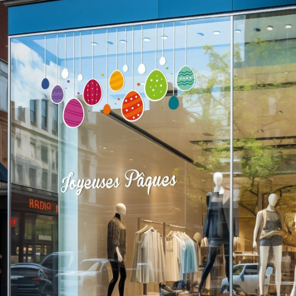 stickers déco oeufs de pâques suspendus