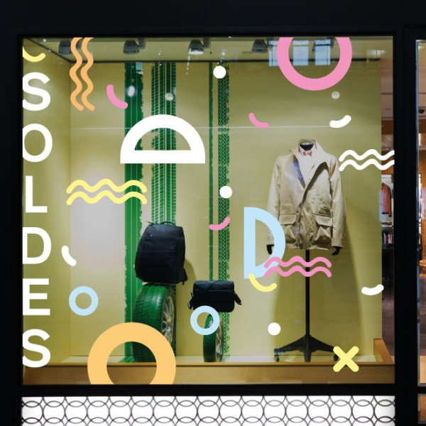 Stickers vitrine soldes tendance