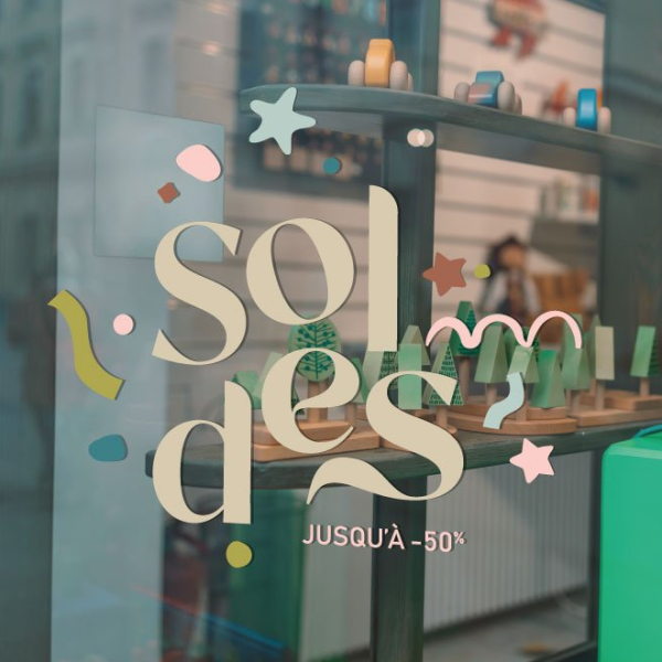 Stickers vitrine soldes professionnel