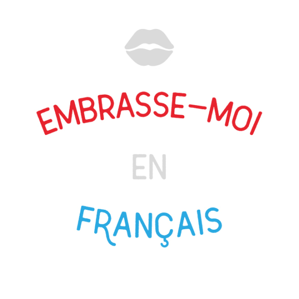 Sticker vitrine Embrasse-moi en français