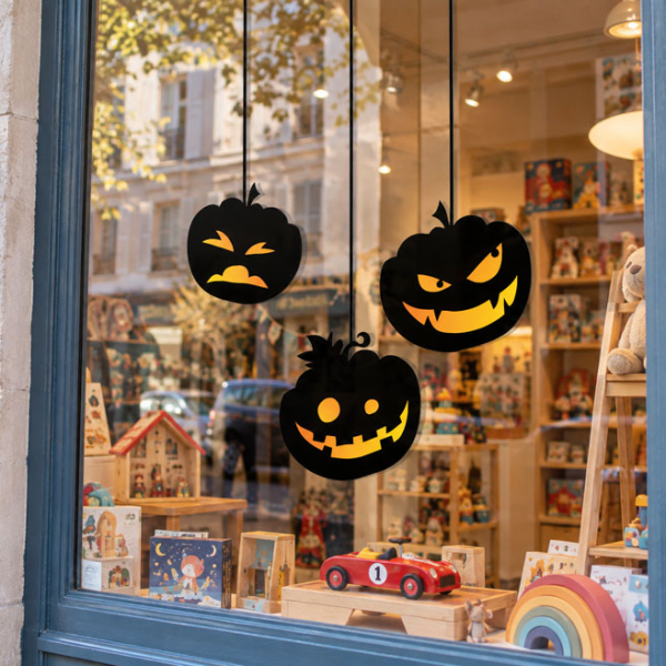 stickers vitrine citrouilles