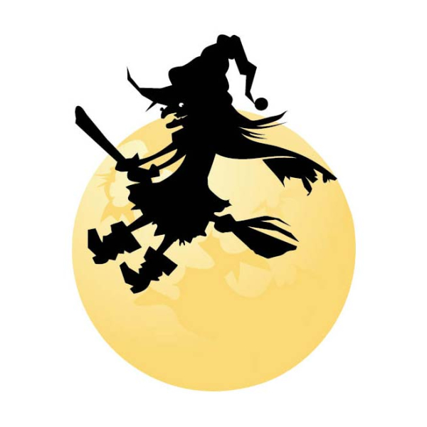 Stickers halloween sorcière gauche