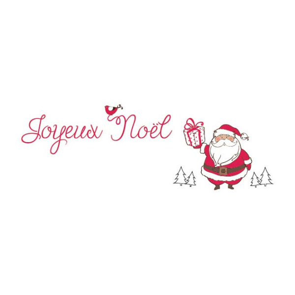 Sticker Père Noël et oiseau