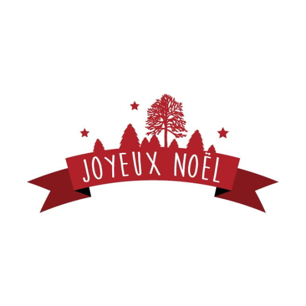 sticker bannière noël sapins