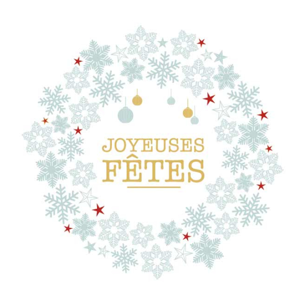 sticker couronne de noël joyeuses fêtes