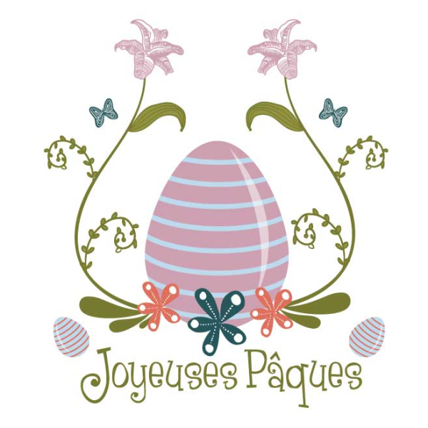stickers paques fleurs féériques