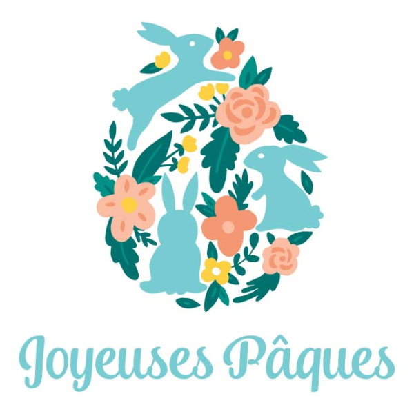 Sticker paques original lapins dans œuf