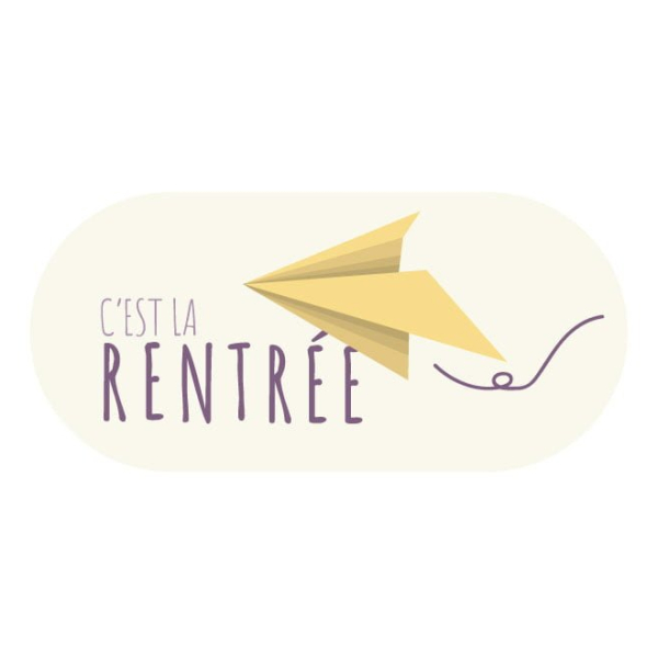 Sticker rentrée scolaire avion en papier