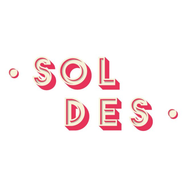 Sticker Soldes effet relief 3D
