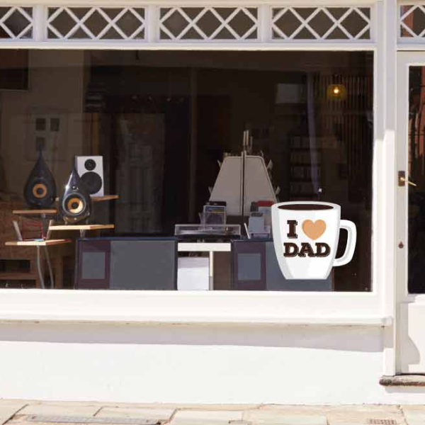 stickers vitrine I love dad