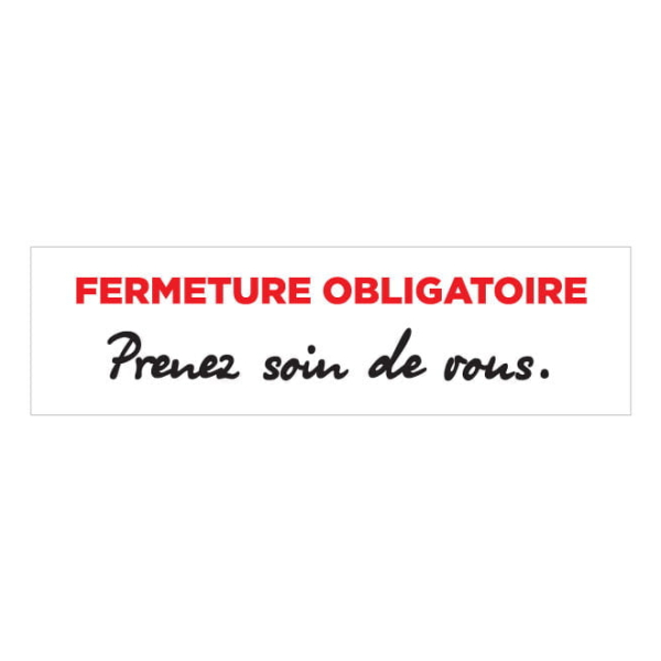 Sticker vitrine fermeture de magasin