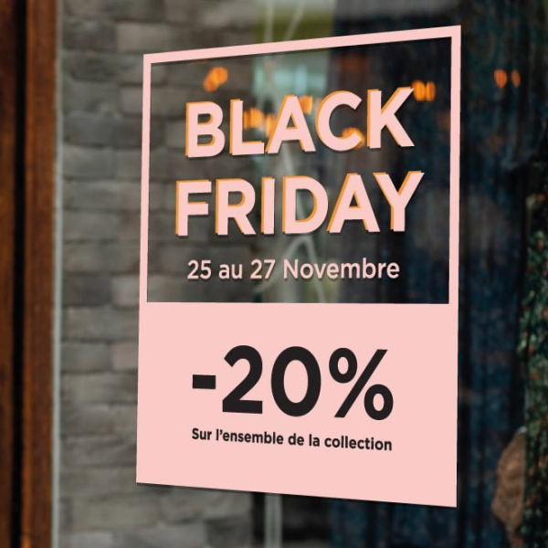 Sticker Black Friday personnalisable rose