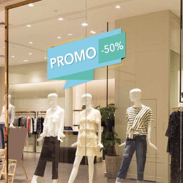 sticker vitrine promotion
