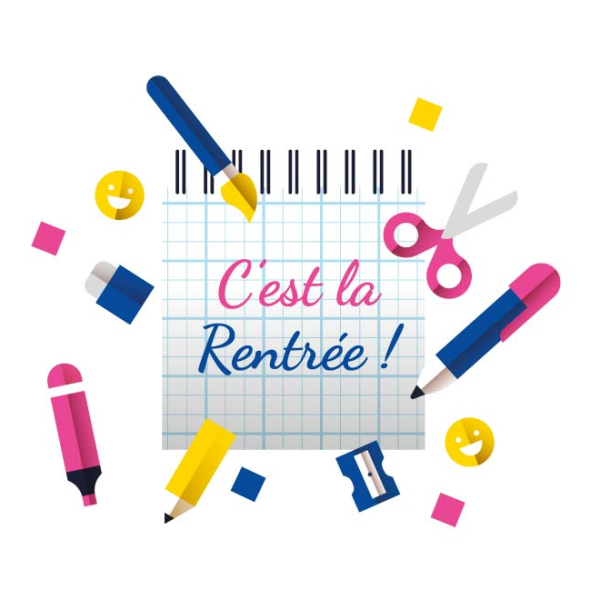 Sticker vitrine rentrée scolaire