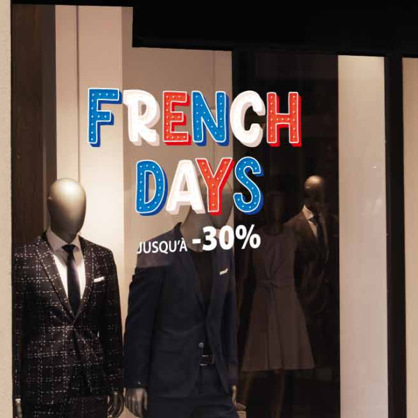 sticker vitrine french days réduction personnalisable