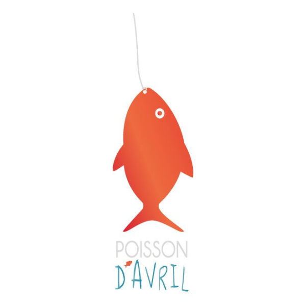 sticker poisson d'avril pour vitrine