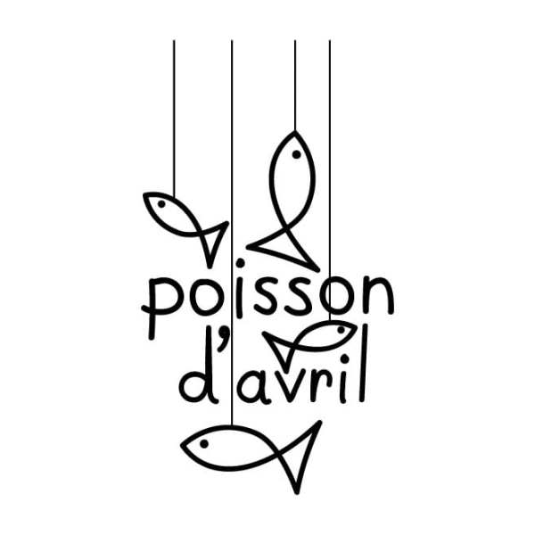sticker vitrine poissons d'avril