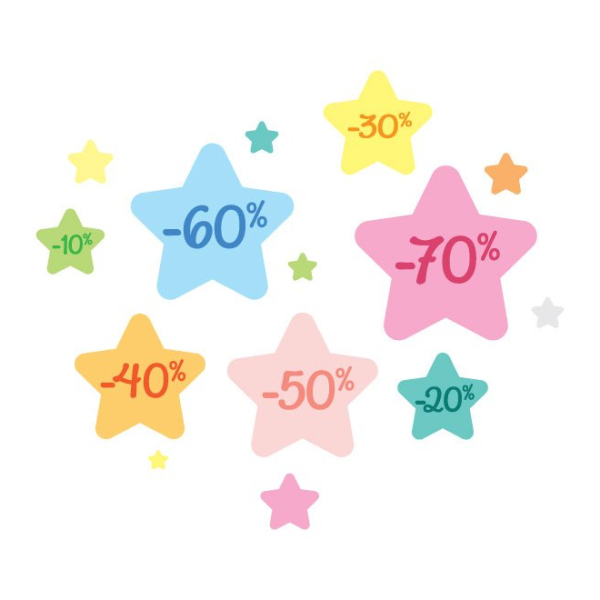 Stickers soldes vitrine enfant