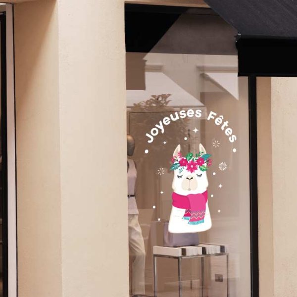sticker vitrine joyeuses fêtes