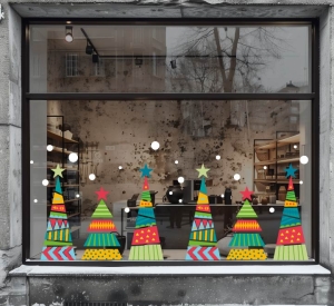 Frise stickers sapins de Noël