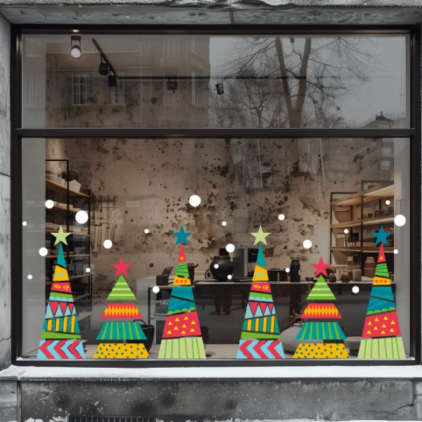 Frise stickers sapins de Noël