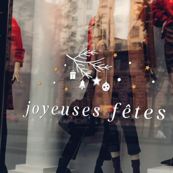 sticker branche de noel