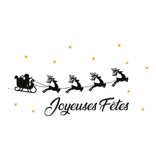 stickers traineau pere noel